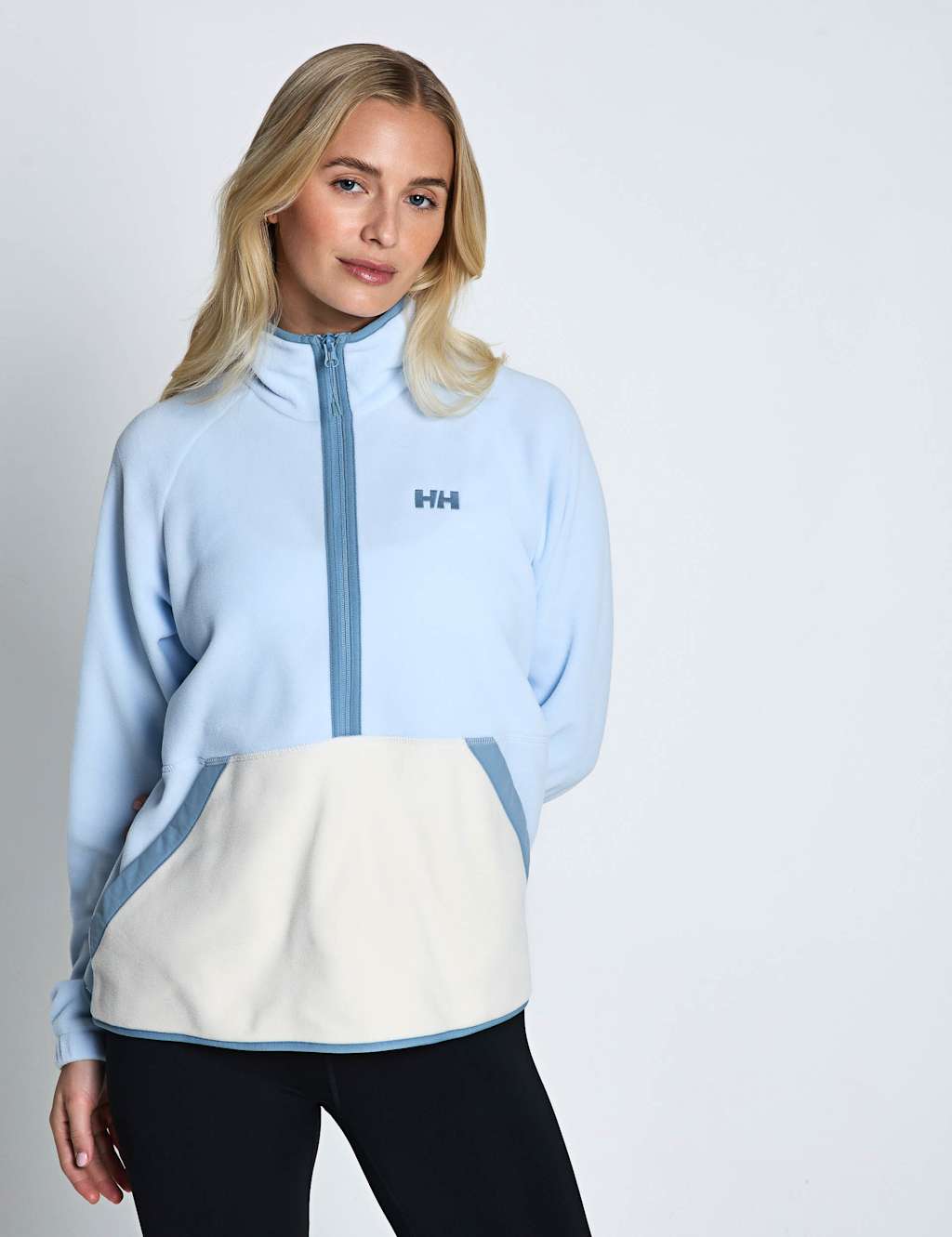 Helly Hansen Women's Rig Fleece Funnel Neck Half Zip Sweat-shirt - Large - Blue - Available at M&S