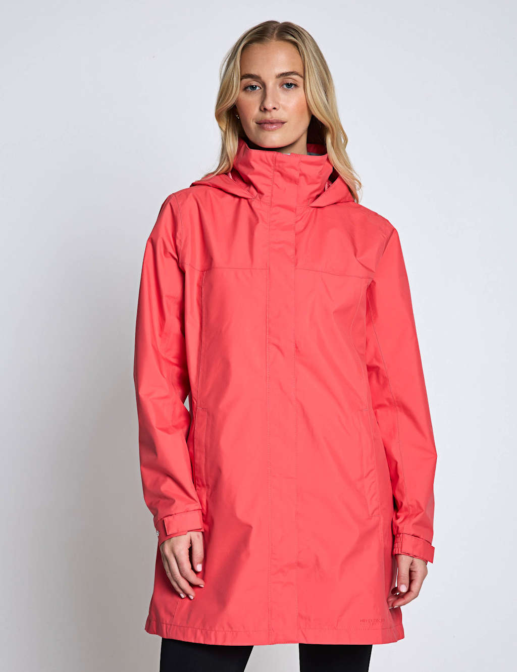 Helly Hansen Women's Aden Waterproof Longline Rain Jacket - Large - Pink - Available at M&S