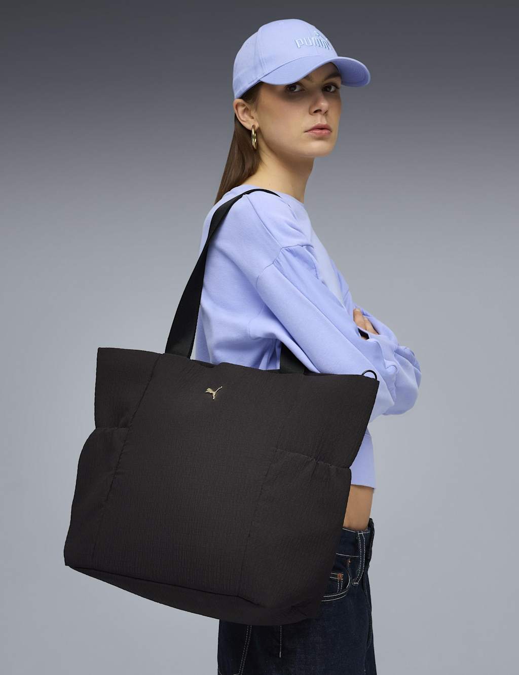 Puma Women's UP Textured Tote Bag - Black