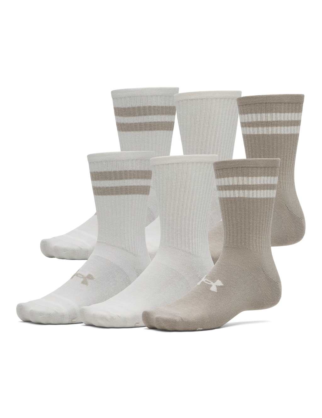 Under Armour Women's 6 Pack Essential Ankle High Socks - Large - Brown Mix