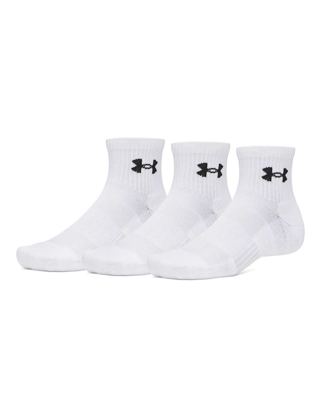 Under Armour Men's 3 Pack Performance Quarter Sports Socks - XL - White