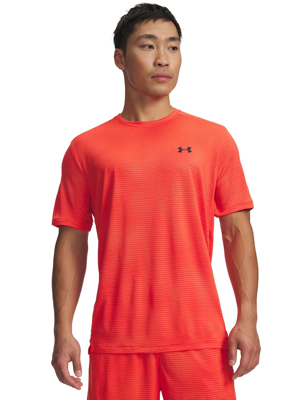 Under Armour Men's Tech Vent VHS Striped Jacquard T-Shirt - XL - Bright Red