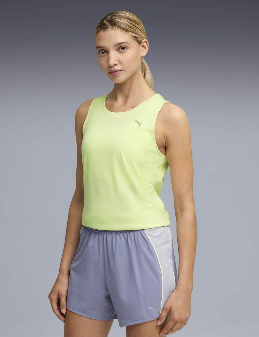 Puma Women's Run Velocity Lightweight Round Neck Vest Top - Large - Light Green