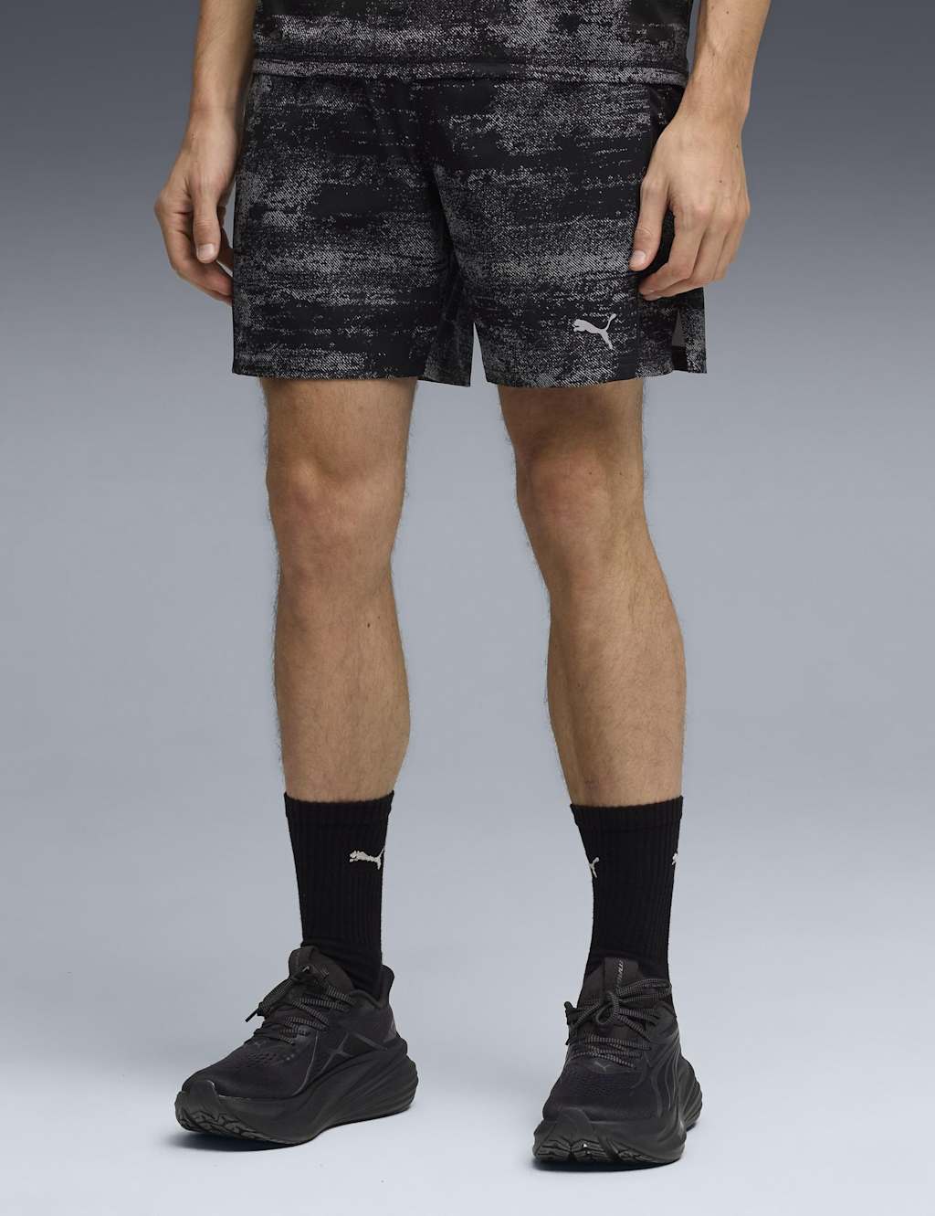 Puma Men's Velocity Printed Sport Shorts - L - Black