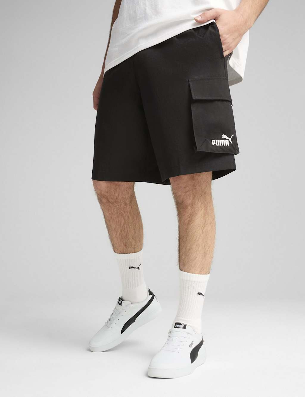 Puma Men's Essentials No.1 Logo Woven Cargo Shorts - XL - Black