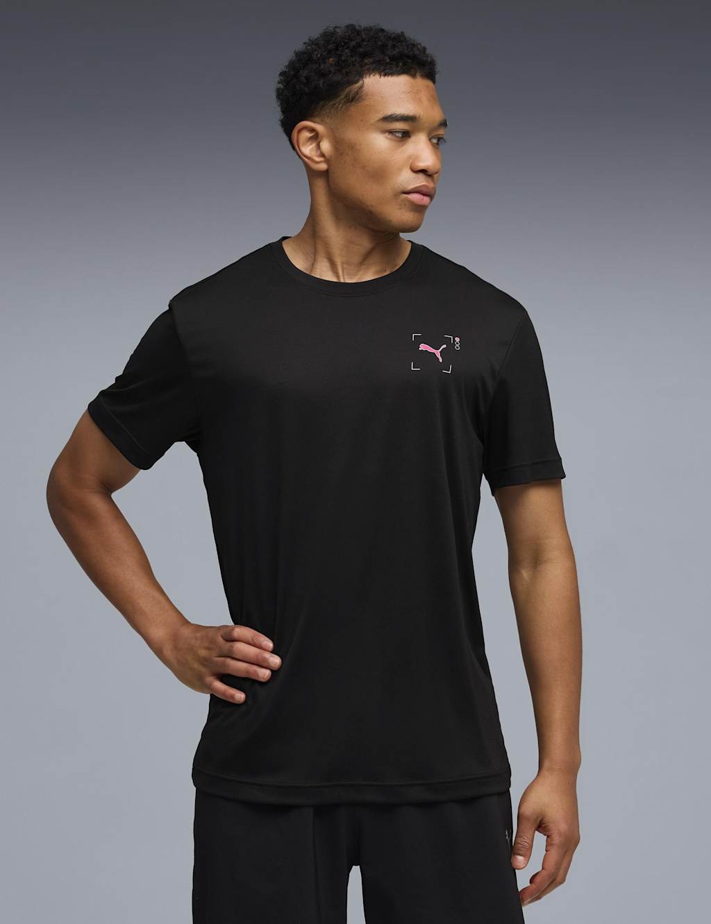 Puma Men's Run Graphic T-Shirt - L - Black