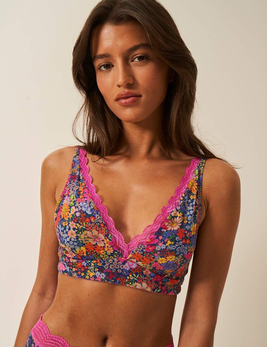 Full Bloom Modal Rich Non Wired Plunge Bralette XS-4XL
