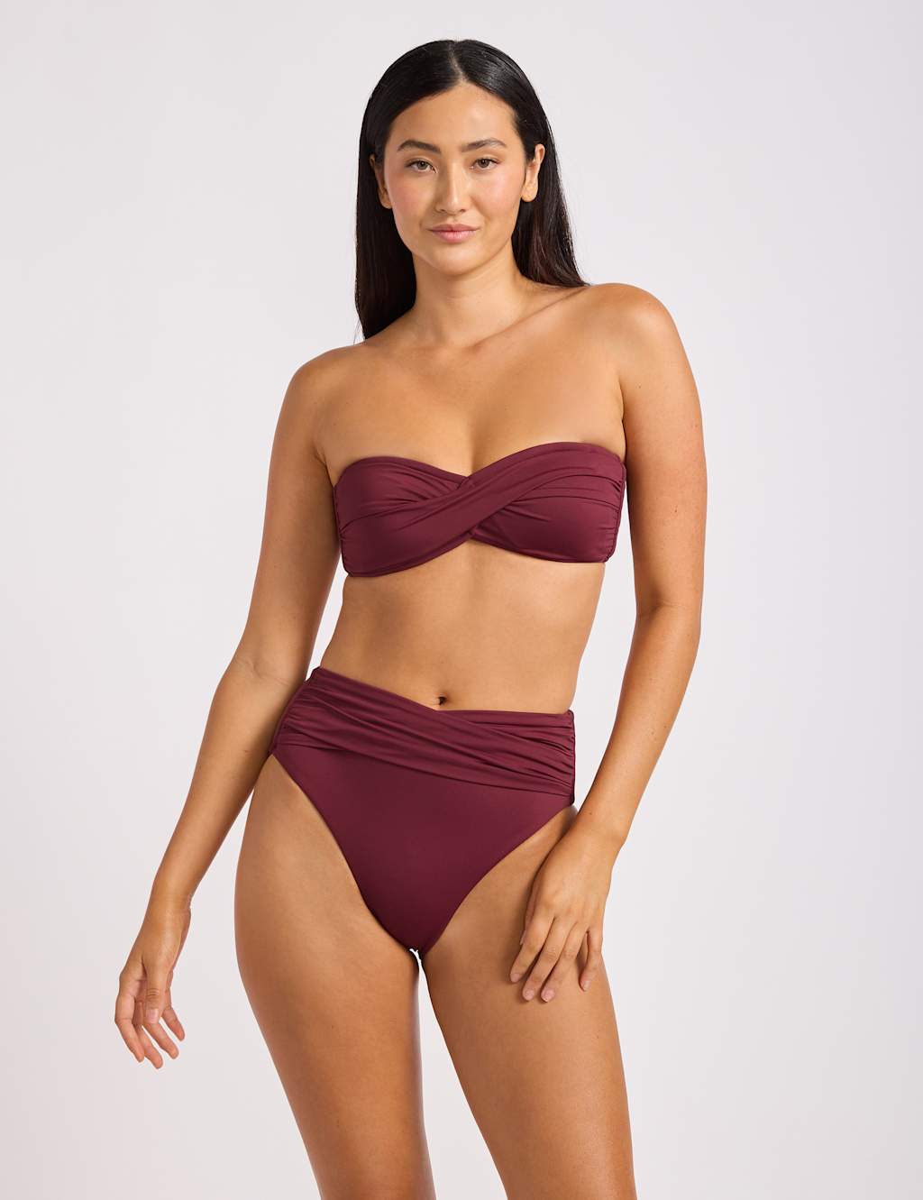 Seafolly Women's Collective High Waisted High Leg Bikini Bottoms - 18 - Burgundy - Available at M&S