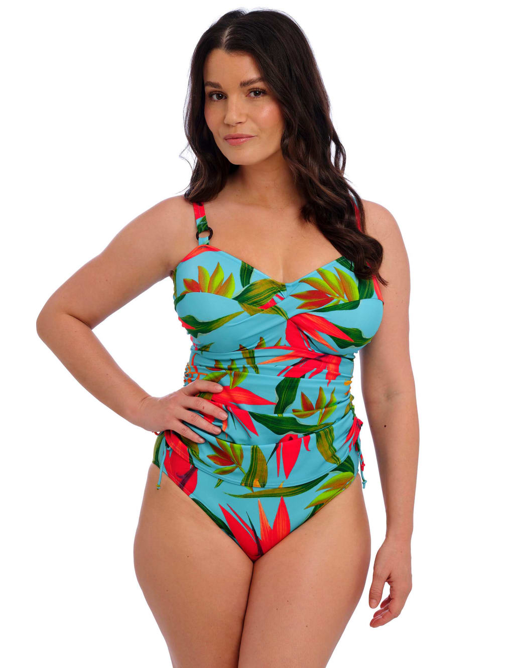 Pichola Floral Twist Front Tankini Top D-H
