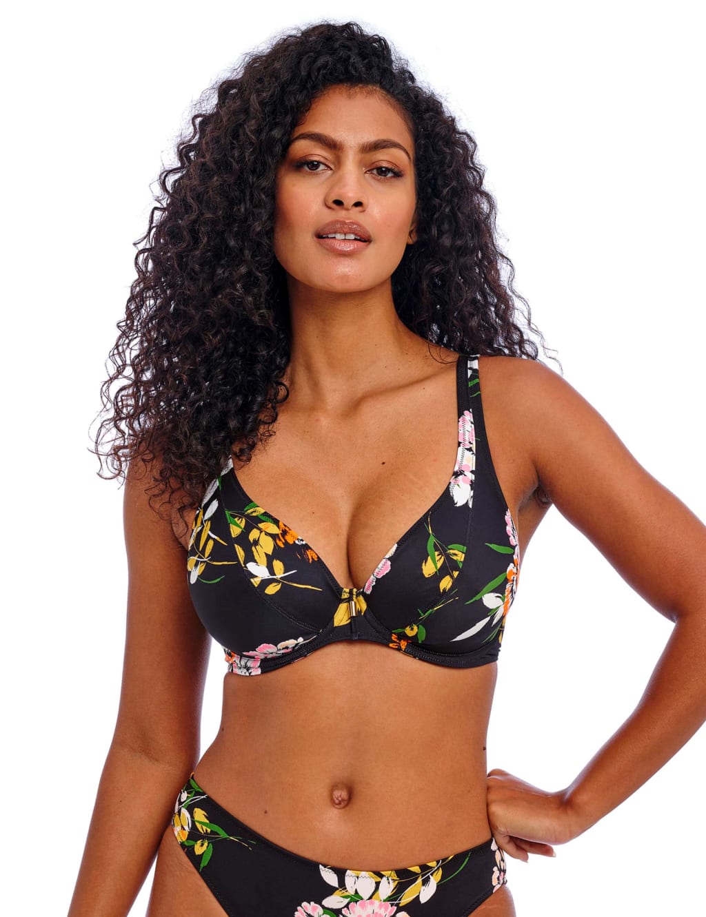 Twilight Soul Floral Wired Plunge Bikini Top