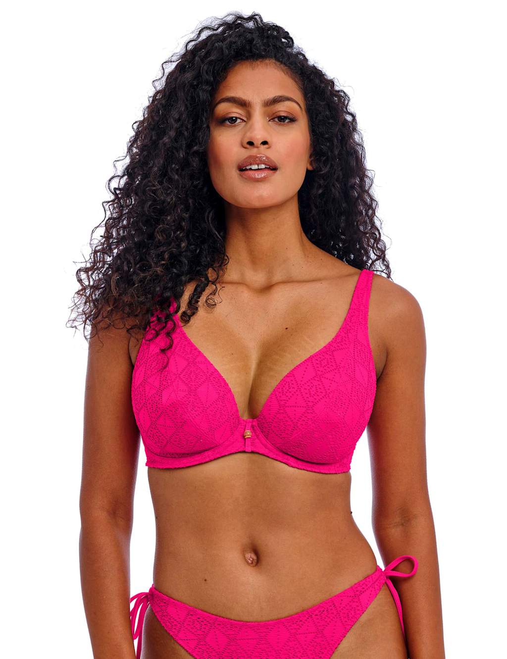 Nomad Nights Textured Wired Plunge Bikini Top