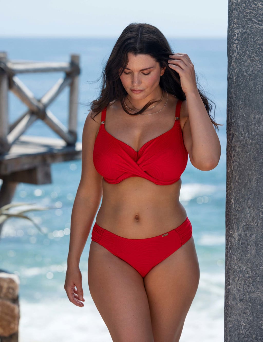 Ottawa Wired Wrap Scoop Neck Bikini Top (D-H)