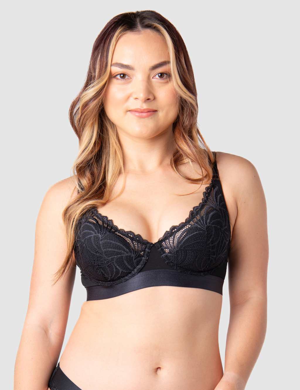 Hotmilk Warrior Lace Plunge Maternity Nursing Bra Black
