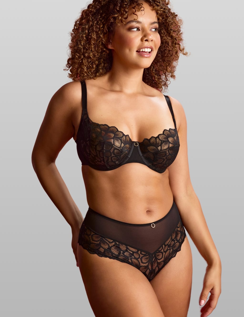 Allure Lace Wired Demi Balcony Bra D+