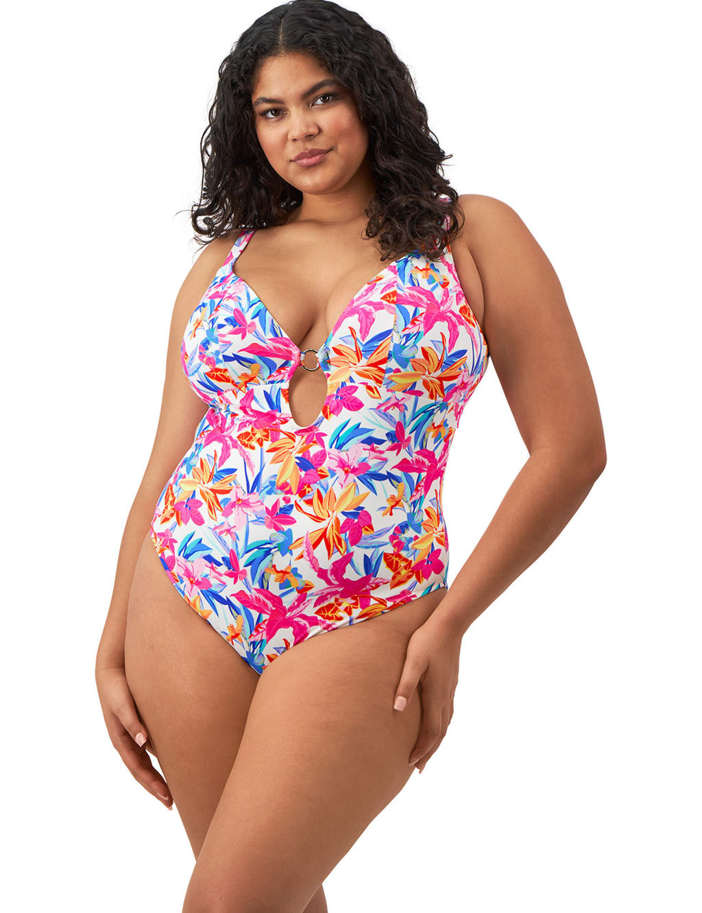 Floral Plunge Swimsuit