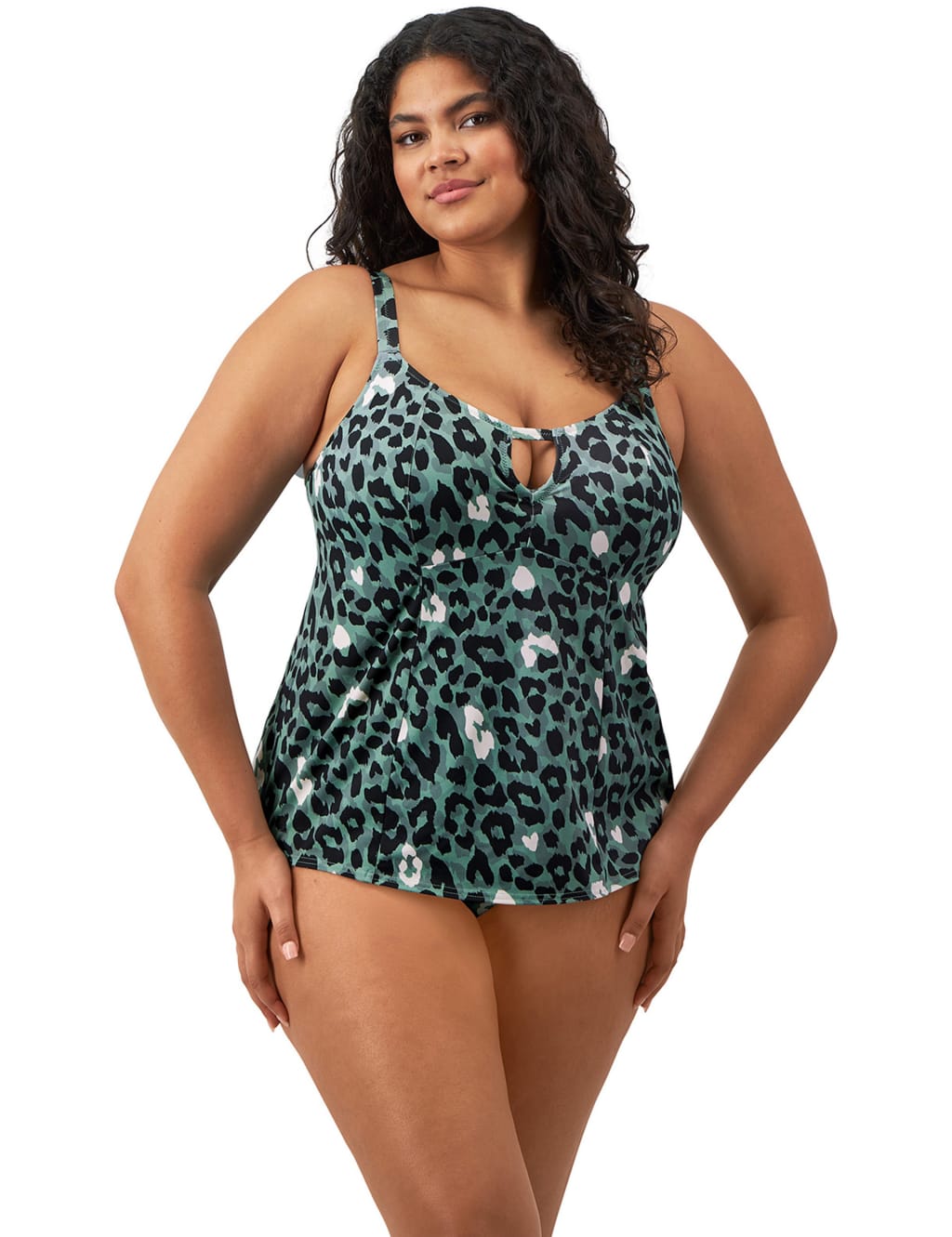 Jungle Bay Animal Print Moulded Tankini Top