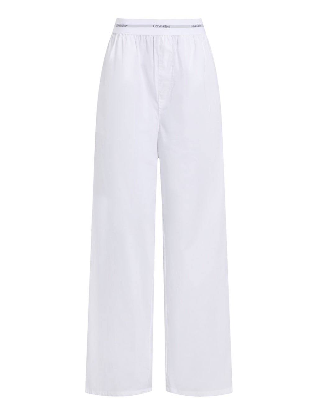 Calvin Klein Women's Logo Pure Cotton Poplin Pyjama Bottoms - White, White
