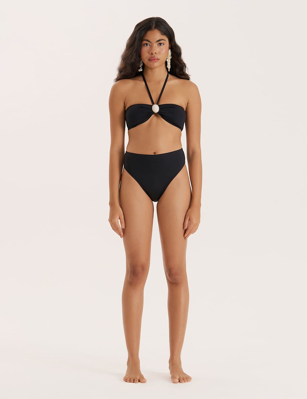 4Th & Reckless Women's High Waisted Bikini Bottoms - 10 - Black, Black