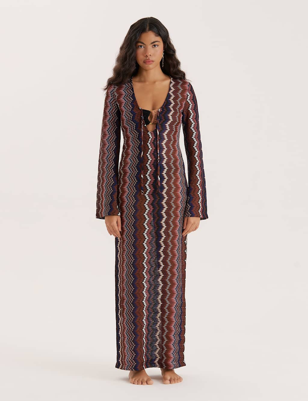 4th & Reckless Knitted Maxi Beach Dress Multi