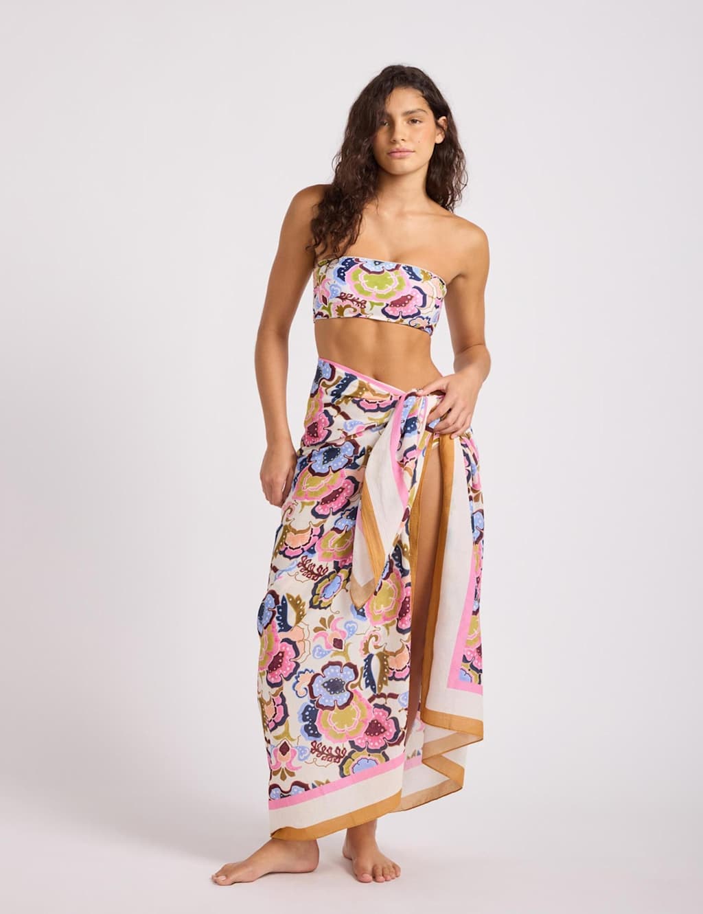 Seafolly Women's Sea Blossom Pure Cotton Floral Sarong - Multi - Available at M&S