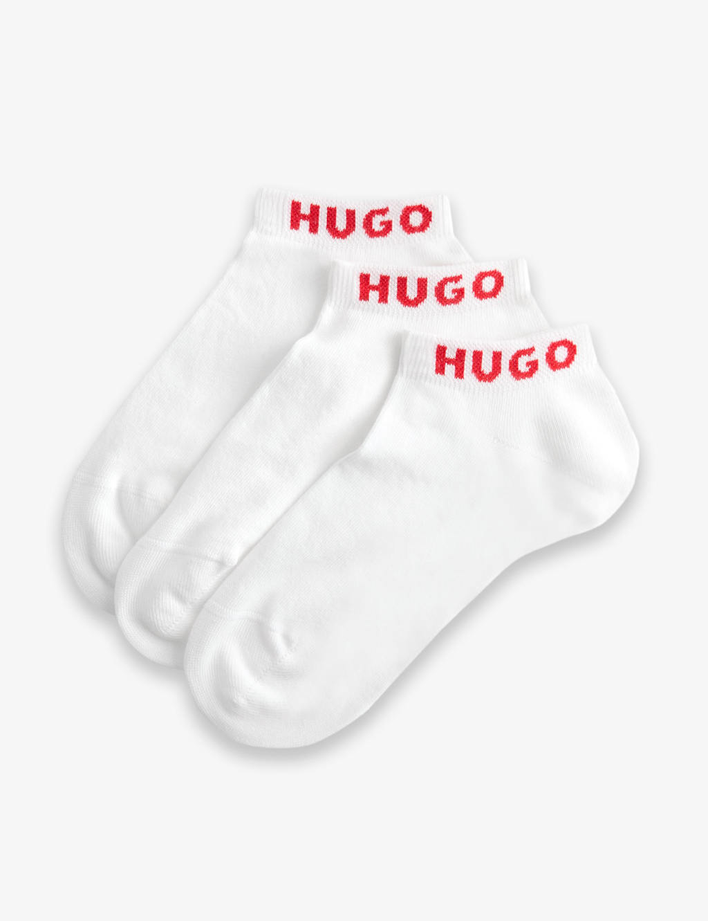 Hugo Women's 3 Pack Cotton Rich Logo Trainer Socks - 3-5 - White - Available at M&S