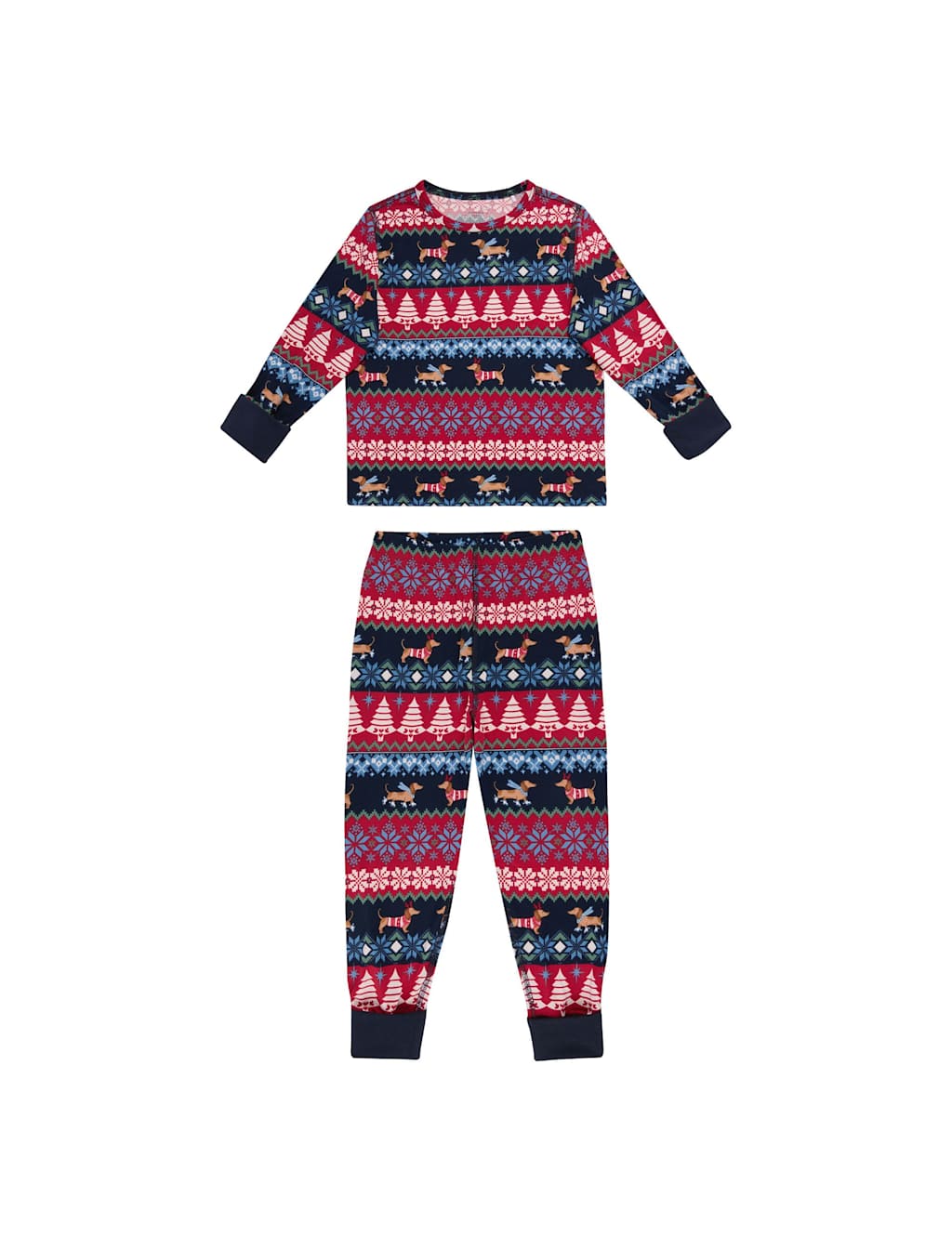 Chelsea Peers Crew Neck Printed Family Christmas Pyjama Set (1-12 Yrs) Multi