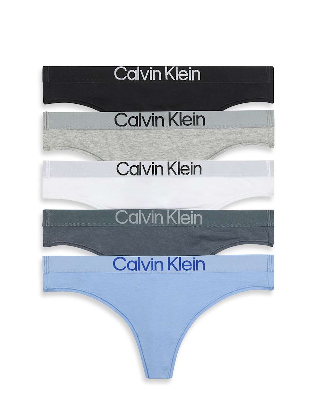 Calvin Klein 5pk Cotton Rich Thong Black Mix