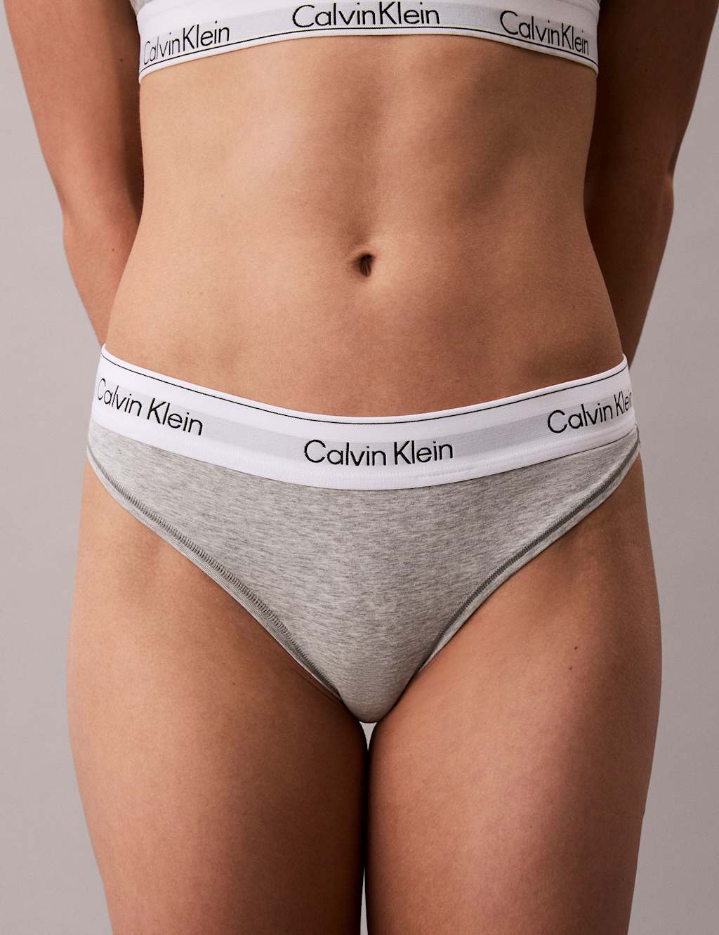 Calvin Klein Cotton Modal Thong Grey