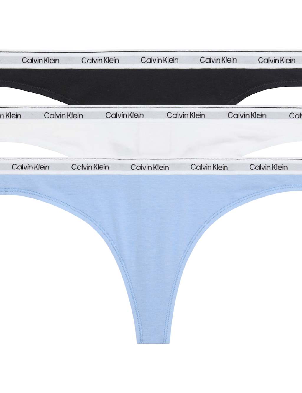 Calvin Klein 3pk Icon Logo Cotton Rich Thongs Black Mix