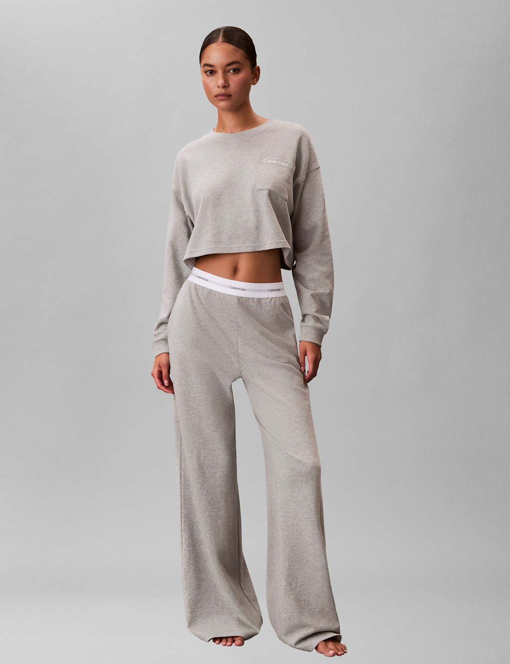 Calvin Klein Women's Logo Pure Cotton Pyjama Bottoms - Extra Large - Grey - Available at M&S