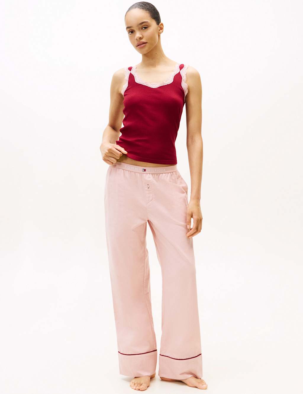 Tommy Hilfiger Essential Pure Cotton Pyjama Bottoms Light Pink