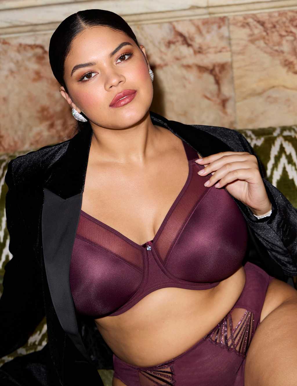 Elomi Women's Smooth Wired Bra (DD-J) - 42G - Dark Purple - Available at M&S