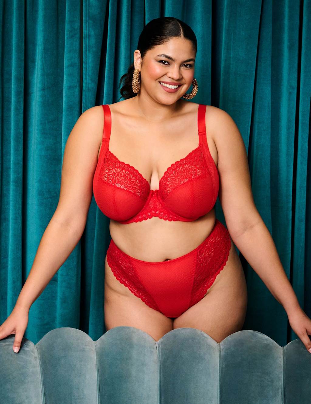 Elomi Tiernie Wired Plunge Bra (DD-K) Red