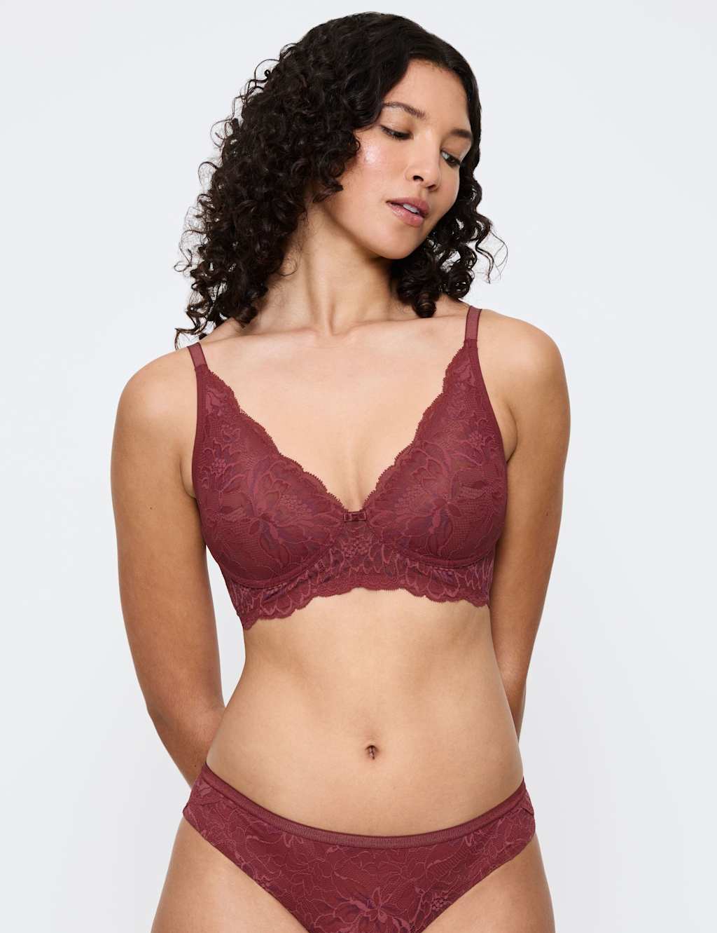 Triumph Amourette Charm Lace Non Wired Bralette B-E Burgundy