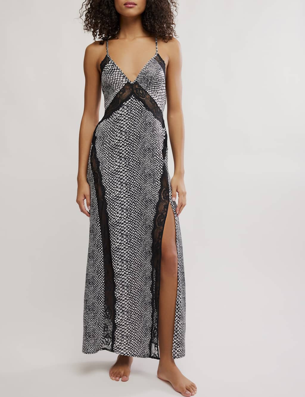 Intimately Fp By Free People Women's Some Kind Of Love Animal Print Maxi Slip Dress - Large - Grey Mix - Available at M&S