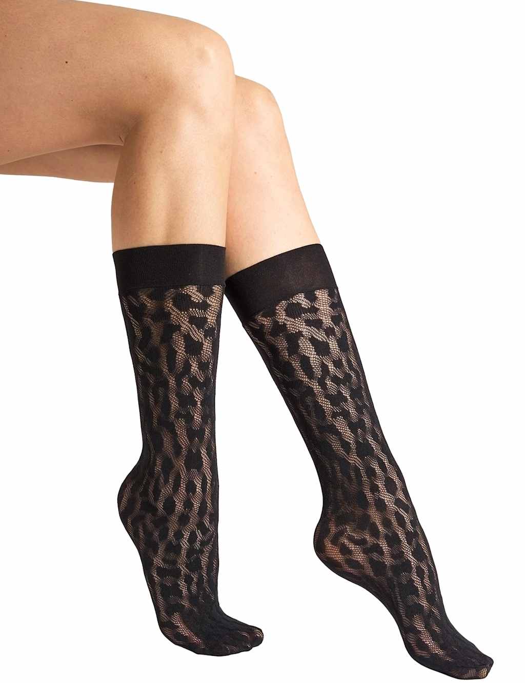 Wolford Geometric Ankle High Socks Black
