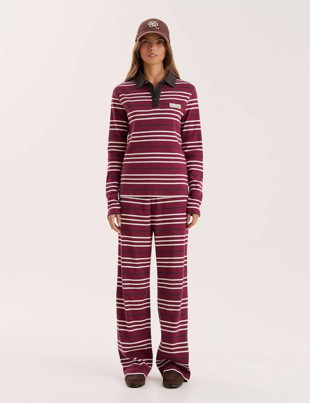 4th & Reckless Cotton Rich Striped Wide Leg Trousers Multi