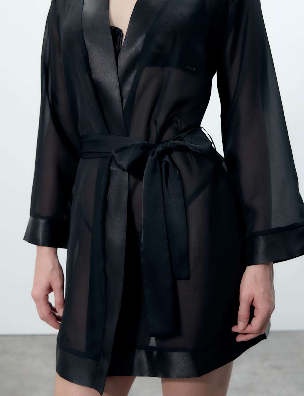 Bluebella Chiffon Kimono Wrap Black