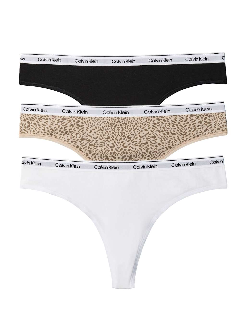 Calvin Klein Women's 3 Pack Icon Logo Cotton Rich Brazilian Knickers - Extra Large - Multi - Available at M&S