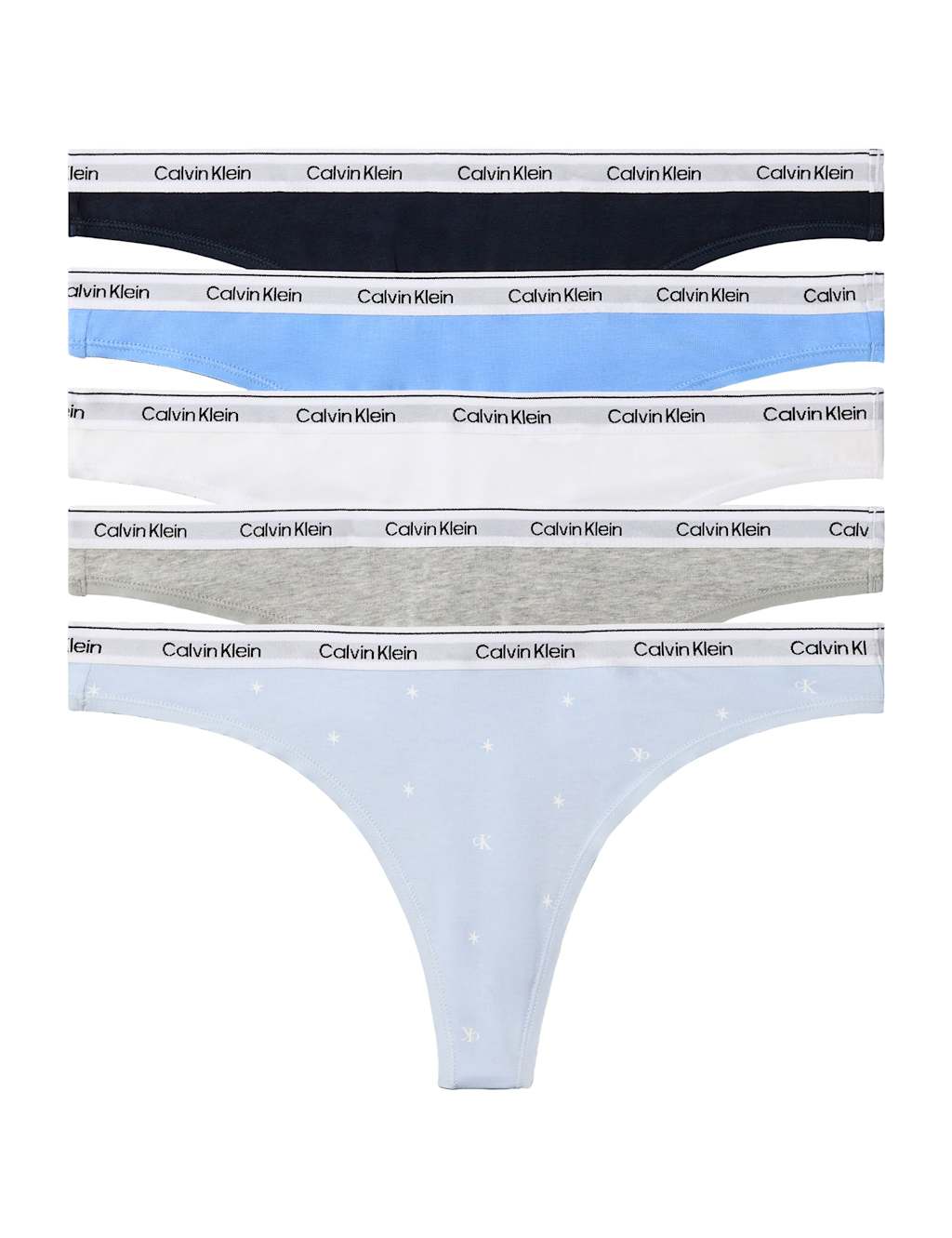 Calvin Klein Women's 5 Pack Icon Logo Thongs - Large - Multi - Available at M&S