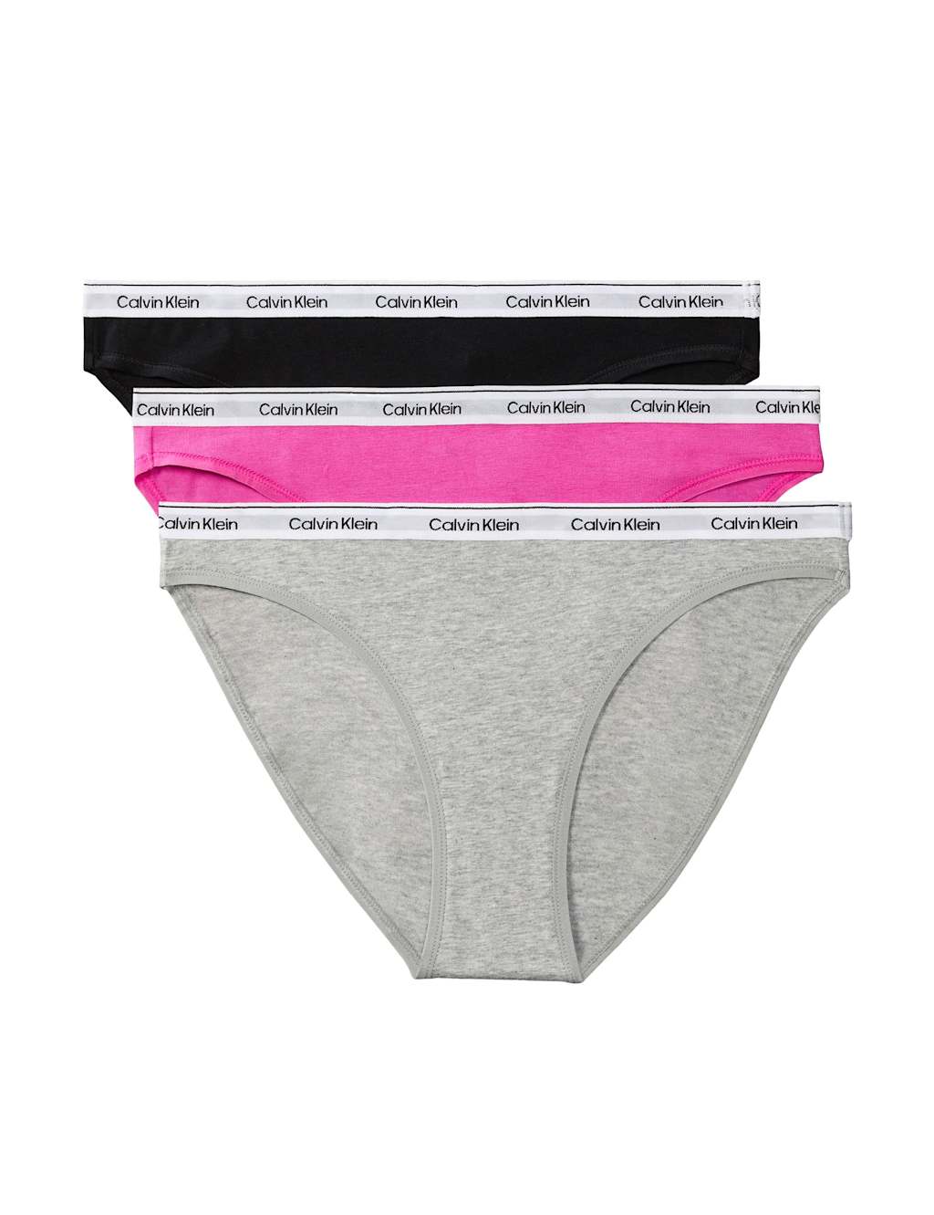 Calvin Klein Women's 3 Pack Icon Logo Cotton Rich Bikini Knickers - Extra Large - Black Mix - Available at M&S