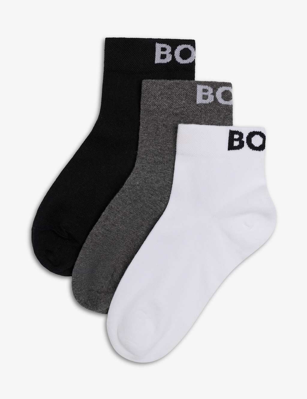 Hugo Women's 3 Pack Cotton Rich Logo Anklets - 6-8 - Multi - Available at M&S