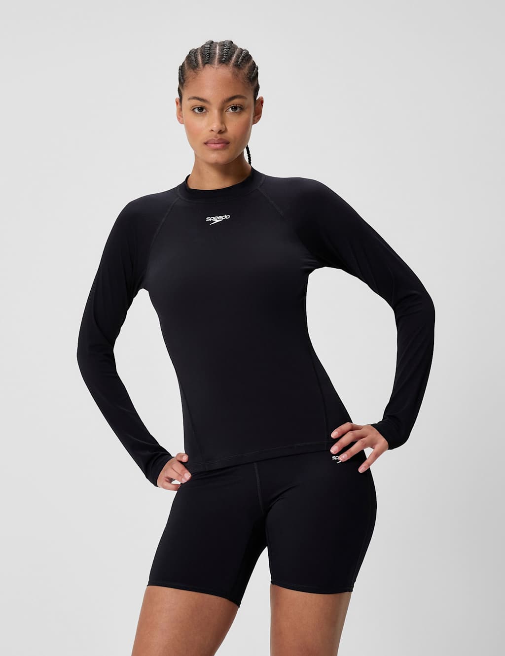 Women's Speedo Endurance+ Long Sleeve Rash Guard - Medium - Black - Available at M&S