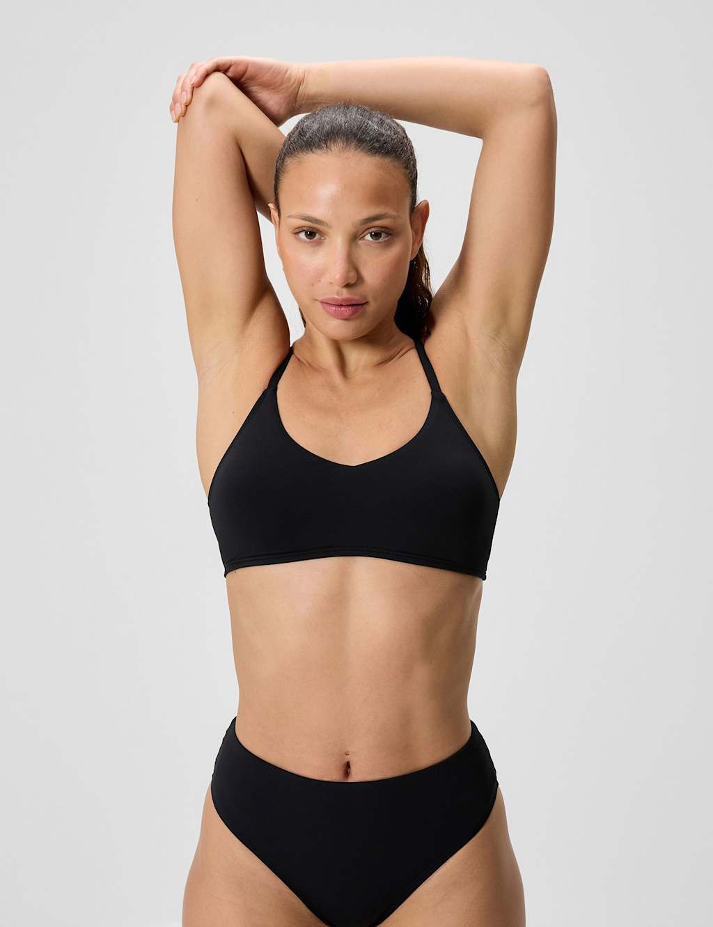 Speedo Women's Solid Scoop Neck Bikini Top - XX Large - Black - Available at M&S