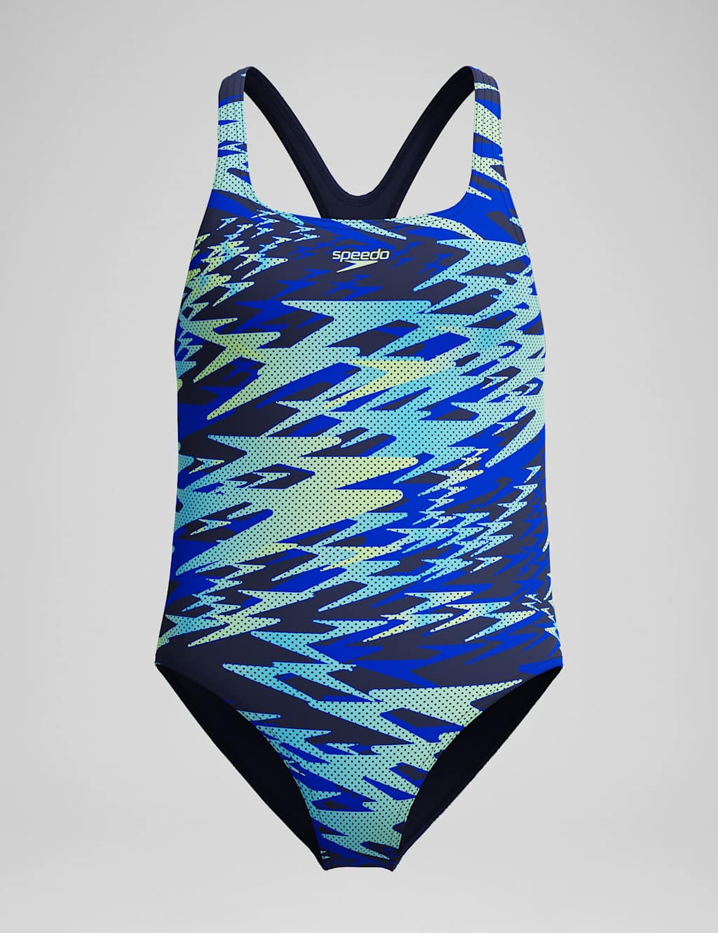 Speedo Girls Hyperboom Print Medallist Swimsuit (4-16 Yrs) - 8 Years - Blue Mix - Available at M&S