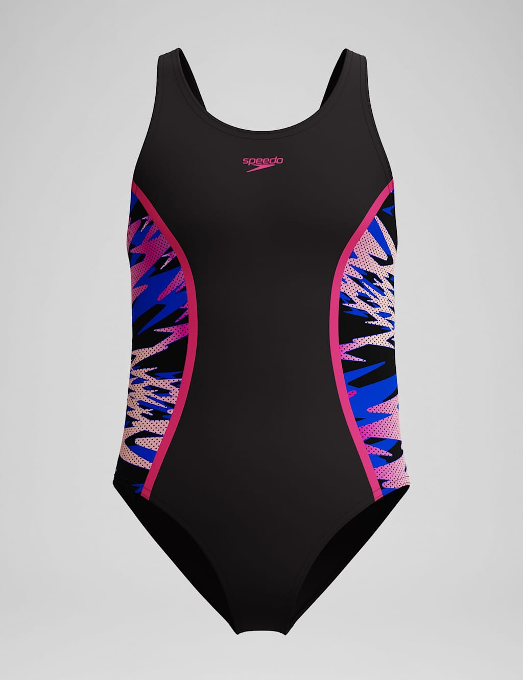Speedo Girls Hyperboom Splice Muscleback Swimsuit (4-16 Yrs) - 6 Years - Black Mix - Available at M&S
