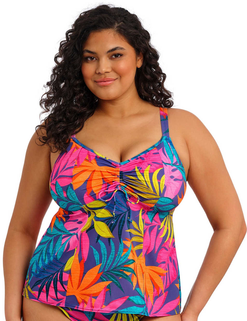 Elomi Women's Porto Rafti Printed Padded Tankini Top - 20 - Indigo Mix - Available at M&S