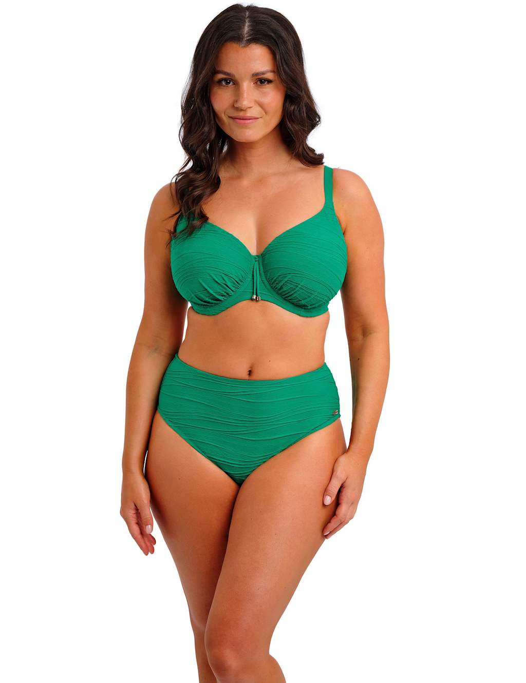 Fantasie Women's Beach Waves High Waisted Bikini Bottoms - Large - Green - Available at M&S