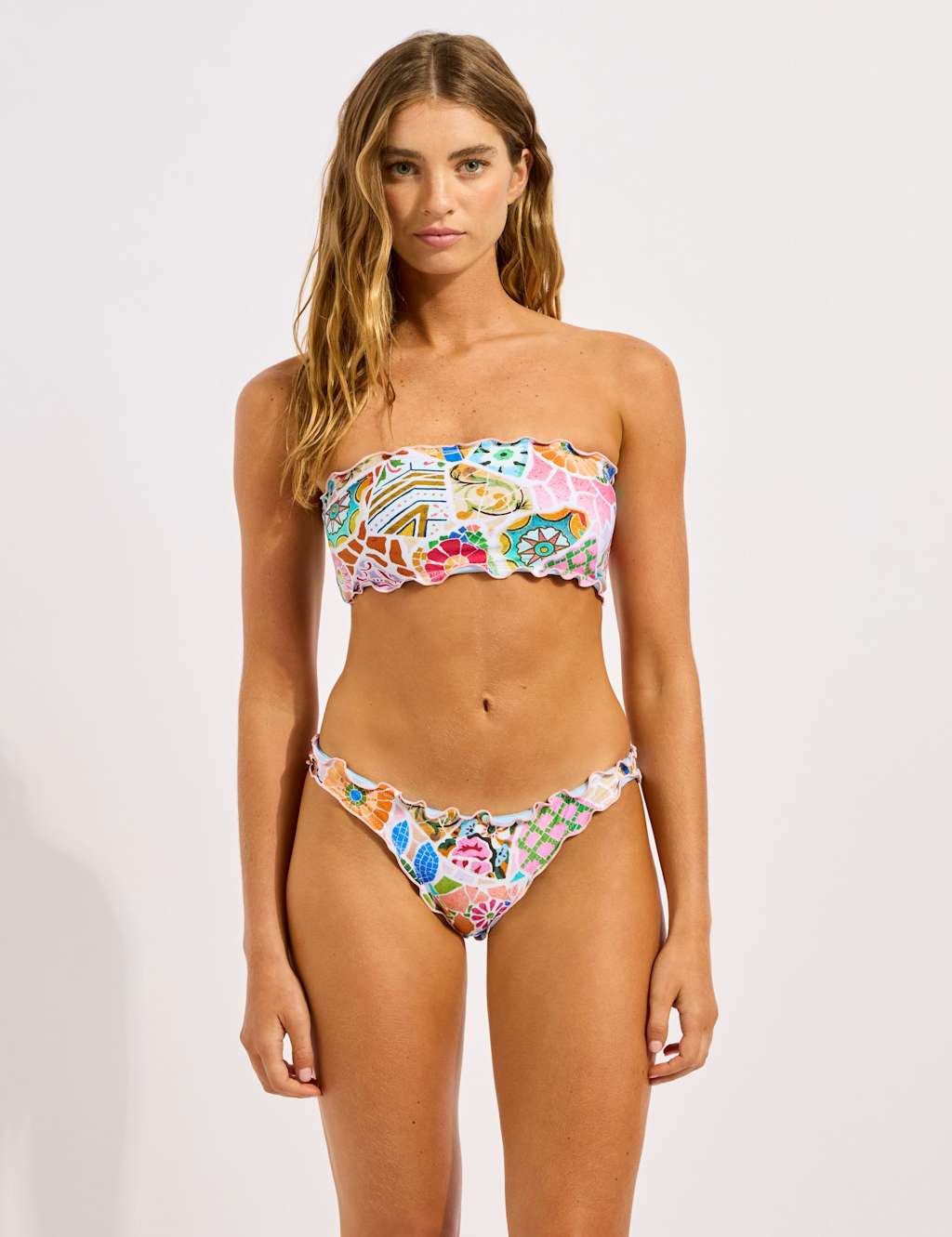 Seafolly Women's BeachBohème Printed Bandeau Bikini Top - 12 - Pink Mix - Available at M&S