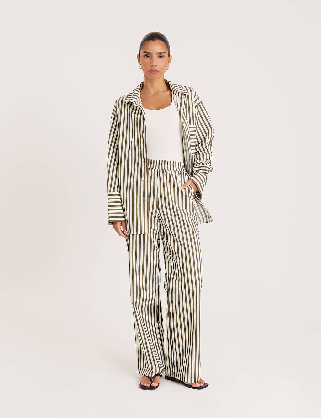 4Th & Reckless Women's Pure Cotton Striped Wide Leg Trousers - 14 - Multi - Available at M&S